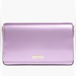 kate spade NWT Kenzie small Metallic Quartz Pink Convertinle Crossbody Clutch